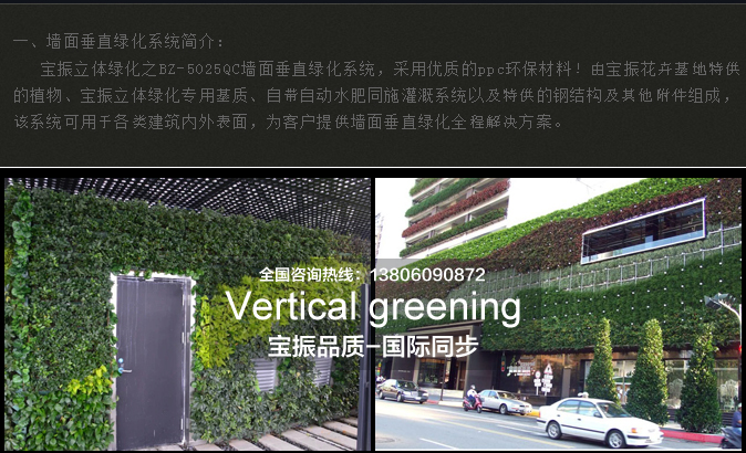 建造垂直绿化植物墙时要考虑墙体材质施工工艺和灌溉技术
